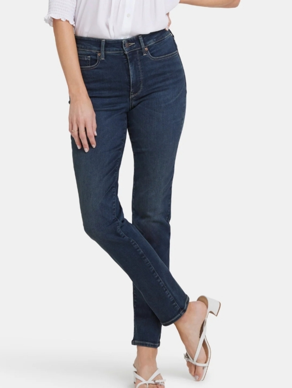 NYDJ Slim Straight Jeans — Dark Blue Wash